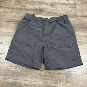 The North Face Shorts Mens Medium Gray Cargo Nylon Elastic Waist Outdoor Hiking